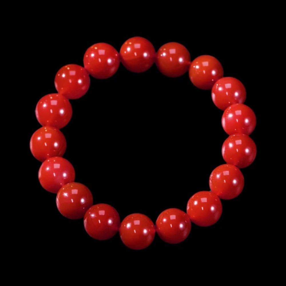 ✨Elegant Red Carnelian Beaded Bracelet